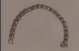Pulsera/tobillera perlas brillantes y oro