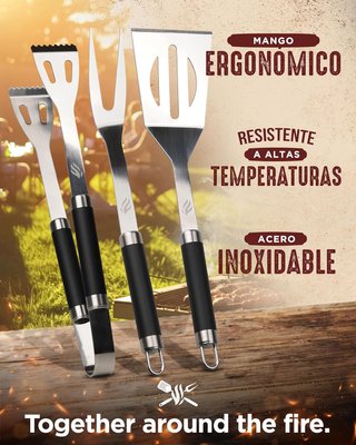HORUS 23 Kit barbacoa acero inoxidable resistente