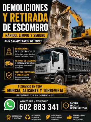 Demoliciones y Escombro Murcia Alicante