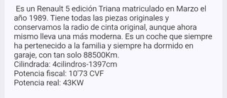 Renault R5 1.4 75CV Edición Triana...89.000km!!!