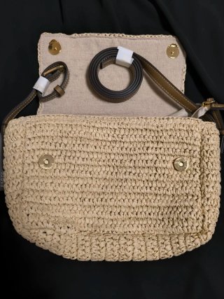 Bolso/bandolera de rafia Parfois Beige