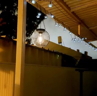 Lámpara Solar de Hierro Forjado Exterior