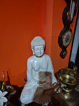 Figura Buda Blanco Sentado