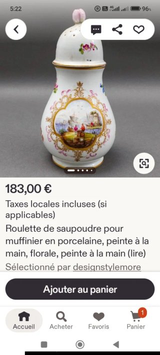 Rociador porcelana Sèvres siglo XIX
