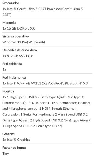 Mini PC Lenovo ThinkCentre Wifi Nero
