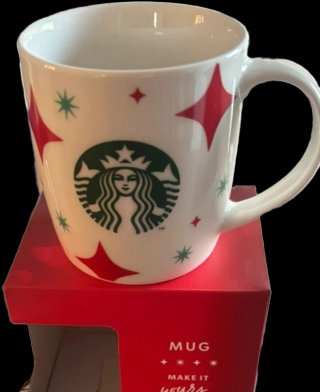Taza Starbucks Estrellas Rojas y Verdes