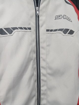 Chaqueta Moto Bela Roja y Gris