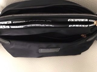 BOLSO NEGRO BANDOLERA TEJIDO GABARDINA
