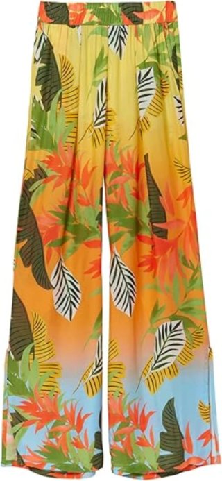 Pantalón Desigual Wide Leg Estampado Tropical T. L