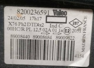 Faro der 8200236591 renault kangoo (f/kc0) 422117