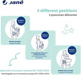 Jané mochila portabebé ergonómica acolchada