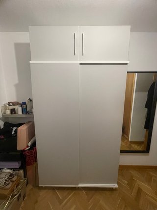 Armario modular Ikea gris y blanco