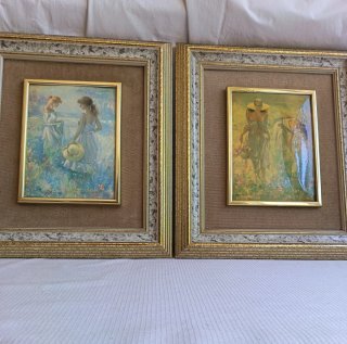 2 Marcos Antiguos Dorados y grises 47x41cm