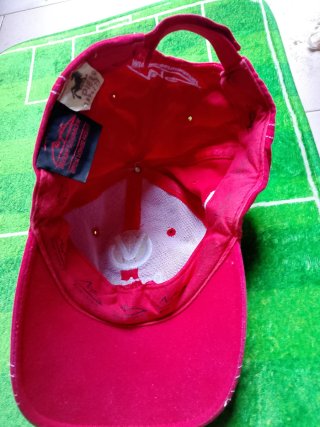 Cappellino rosso con logo e firma Ferrari Micheal