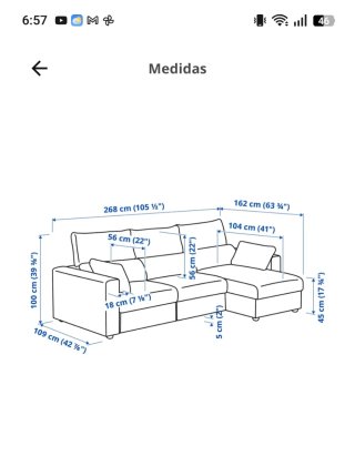 Sofá cama Ikea 3 plazas Skiltuna con almacenaje