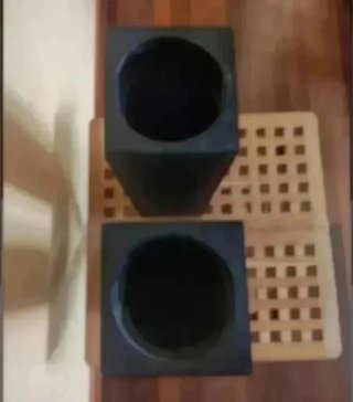 2 Jarrones Decorativos Madera Negros