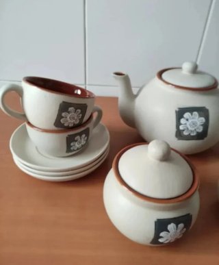 Juego de té/café 5 tazas cerámica