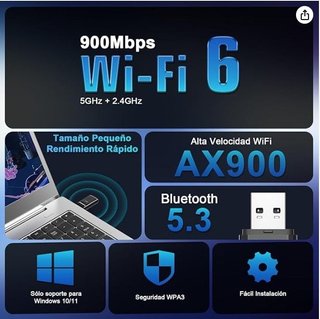 WONLINK USB WiFi6 y Bluetooth 5.3 para PC