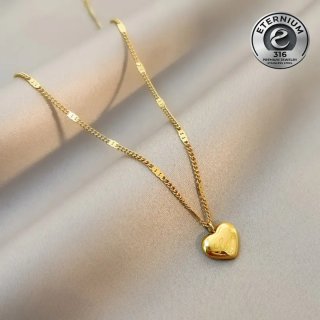 Collana con pendente a cuore "Love" - Acciaio 316L