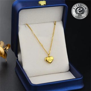Collana con pendente a cuore "Love" - Acciaio 316L