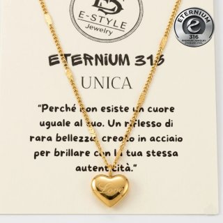 Collana con pendente a cuore "Love" - Acciaio 316L