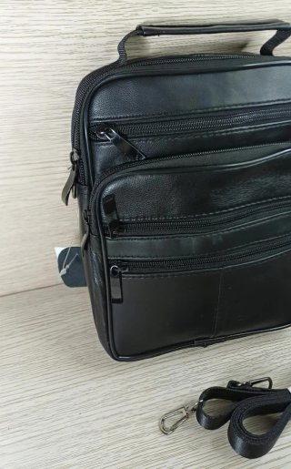 Bolso Piel Hombre Negro Bandolera
