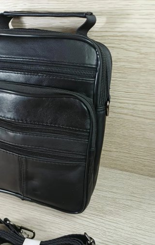 Bolso Piel Hombre Negro Bandolera