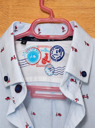 Camisa Vespa Original Azul y Rojo