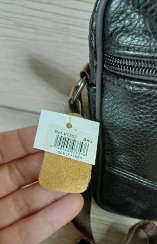 Bolso piel hombre bandolera marrón