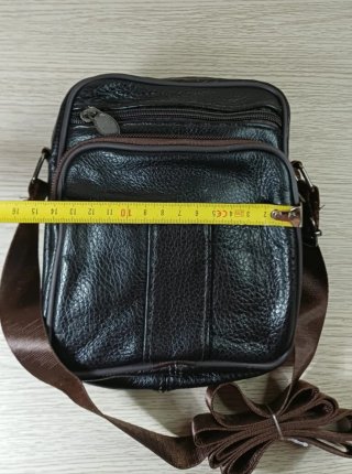 Bolso piel hombre bandolera marrón