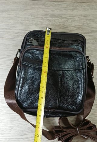 Bolso piel hombre bandolera marrón