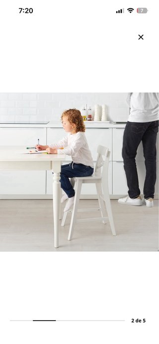 Dos sillas alta madera niños IKEA blanca