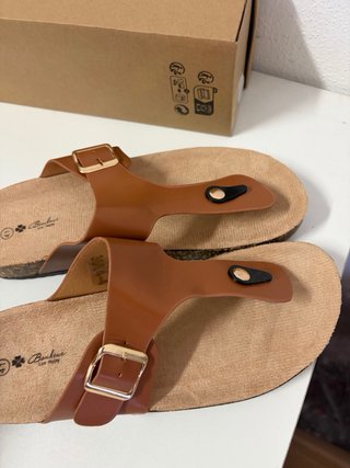 Sandalo donna infradito camel tg 41 nuovo