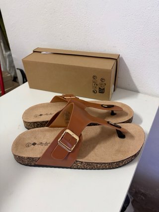 Sandalo donna infradito camel tg 41 nuovo