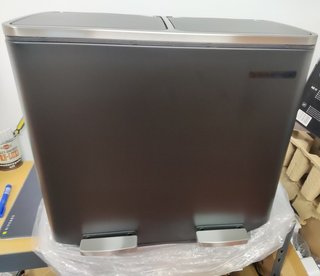 Cubo Basura Reciclaje Songmics 48L LTB48BK Negro