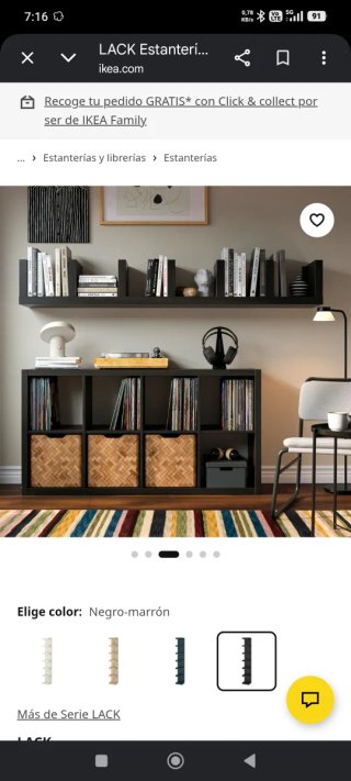Estantería Pared IKEA LACK Roja y Negra