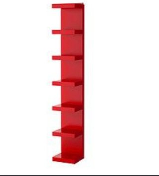 Estantería Pared IKEA LACK Roja y Negra