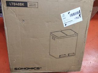 Cubo Basura Reciclaje Songmics 48L LTB48BK Negro