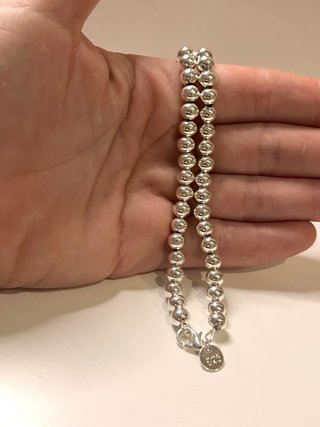 Collar y pulsera de cuentas de plata 925