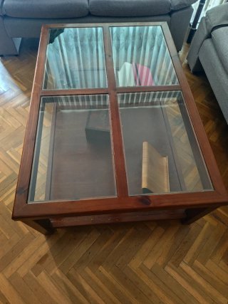 Mesa de centro madera y cristal
