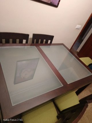 Mesa de centro madera y cristal