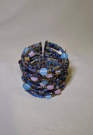 Braccialetto estivo Biser blu e viola