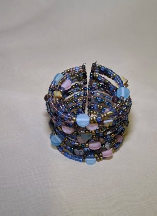 Braccialetto estivo Biser blu e viola