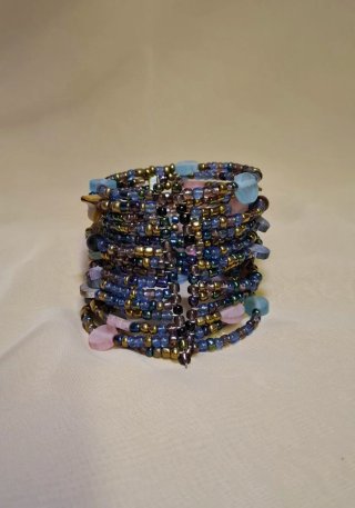 Braccialetto estivo Biser blu e viola