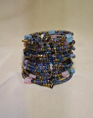 Braccialetto estivo Biser blu e viola
