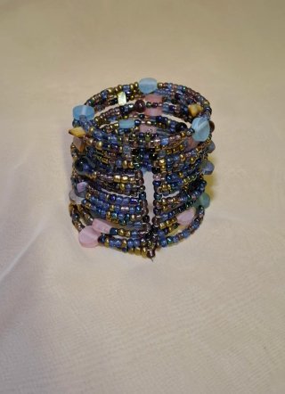 Braccialetto estivo Biser blu e viola