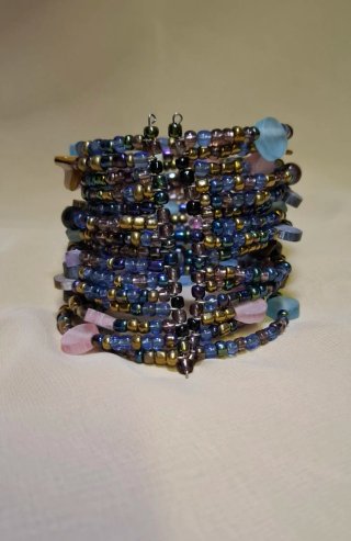 Braccialetto estivo Biser blu e viola