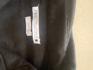 Camicia Zara Uomo Nera Manica Corta Collo Bowling