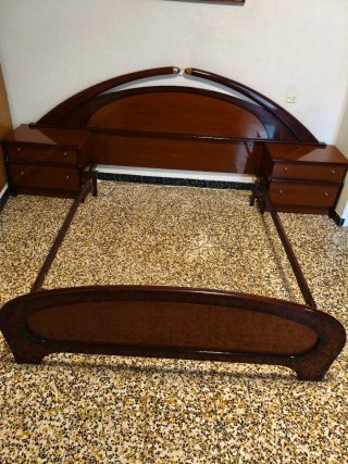 Conjunto de cama madera y metal