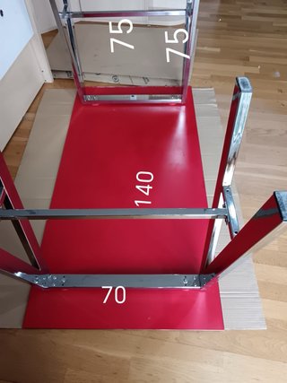Escritorio cristal rojo